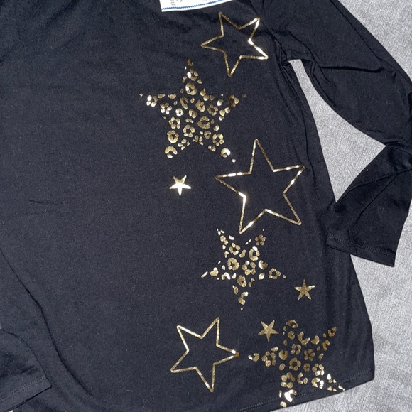 Cat & Jack Black / Gold Star Long Sleeve Shirt - Picture 2 of 3